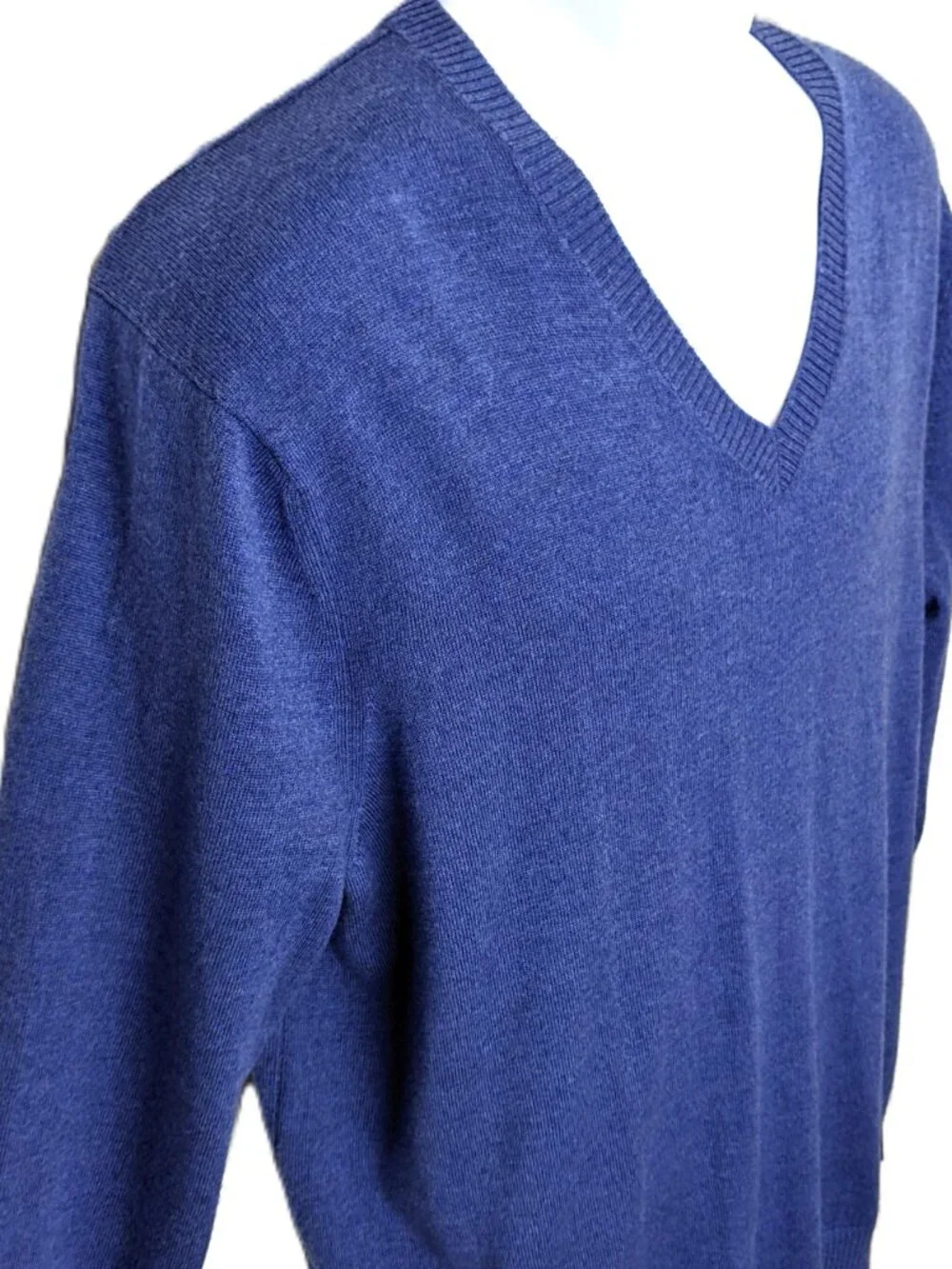 Mens Banana Republic Extra Fine Merino Wool Sweater XL Peacock Blue V-neck